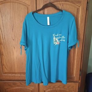 Lane Bryant Cacique Sleep Set Size 14/16 Tropical Palm Print Cotton Modal Spande